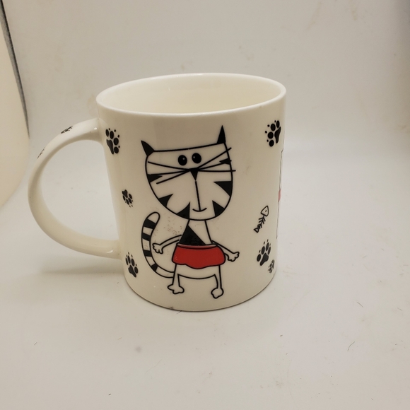 Kitty Cat Pawprints Coffee Tea Mug Cup Fairmont and Main England - Picture 3 of 6
